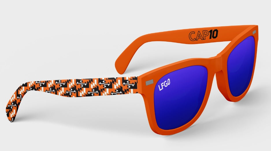 LFGO Limited Edition CAP10 - Orange MD Flag & Blue Polarized Lenses