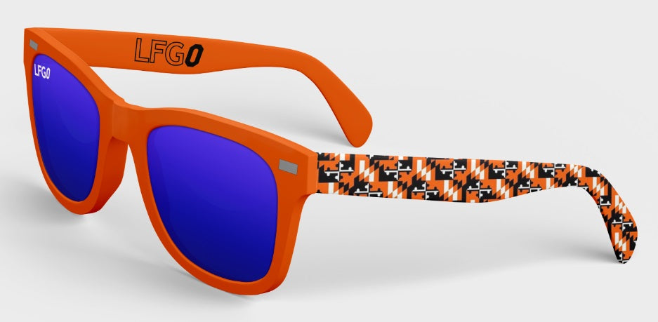 LFGO Limited Edition CAP10 - Orange MD Flag & Blue Polarized Lenses