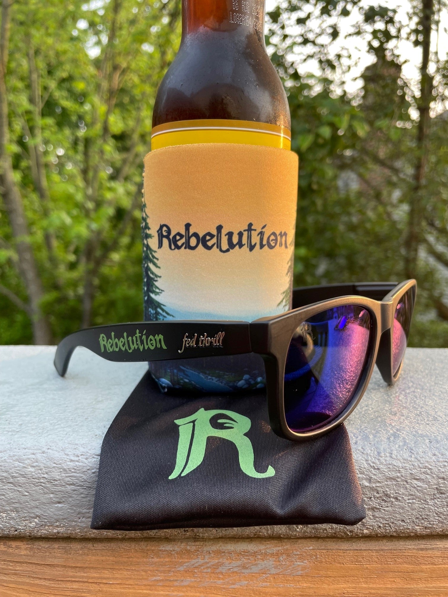 Rebelution V1.0 Limited Edition - Matte Black / Green Polarized Shades