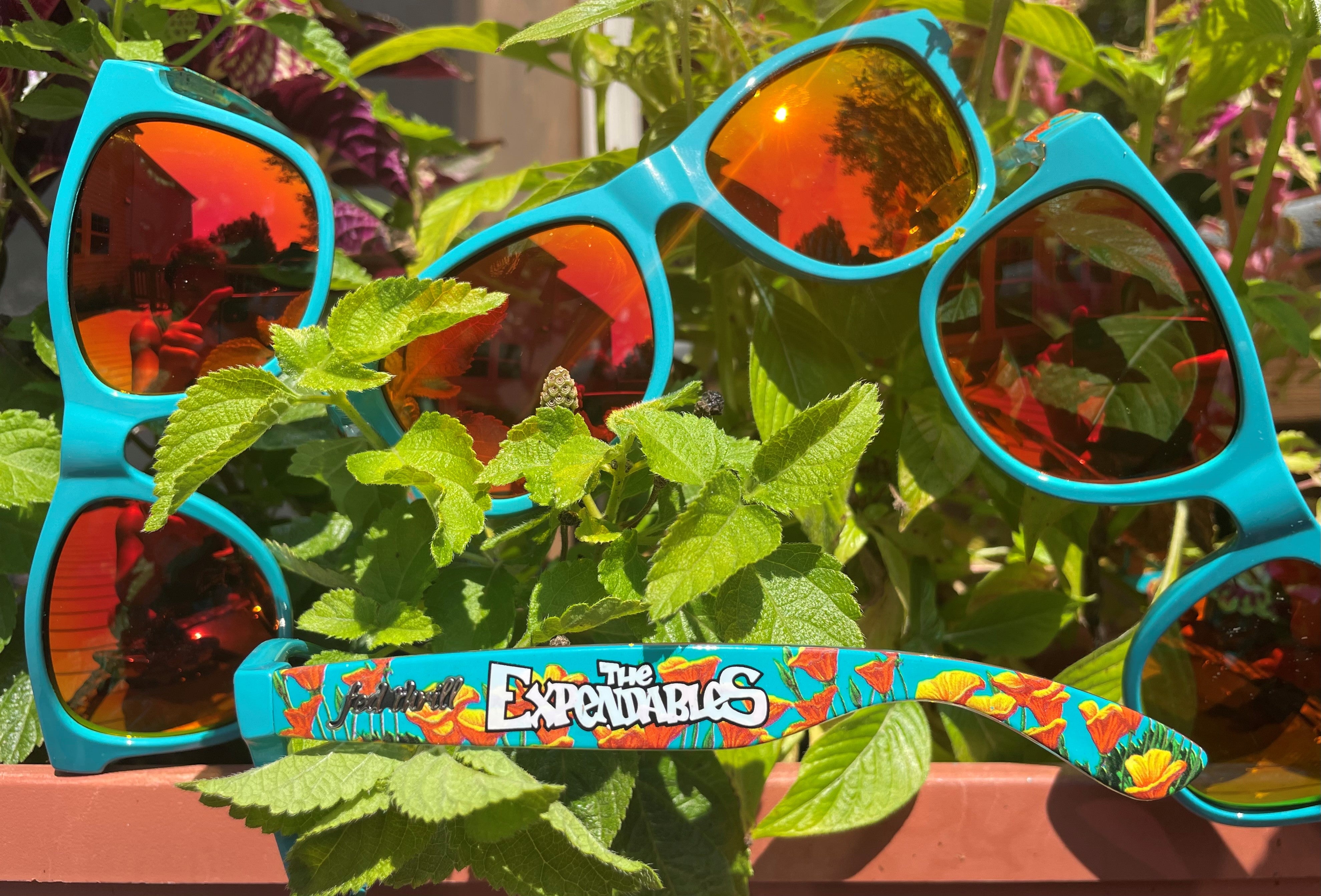 The Expendables - V1 Limited Edition - Pleasure Point Shades - Teal with Orange/Red Lenses