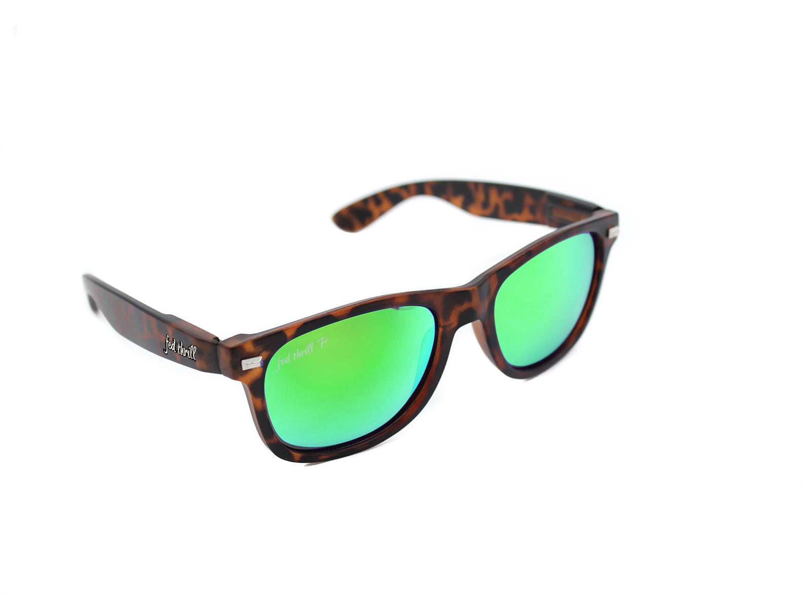Fultons - Lakesides: Matte Tortoise Mirrored – Polarized Fed Thrill Green / Sunglasses